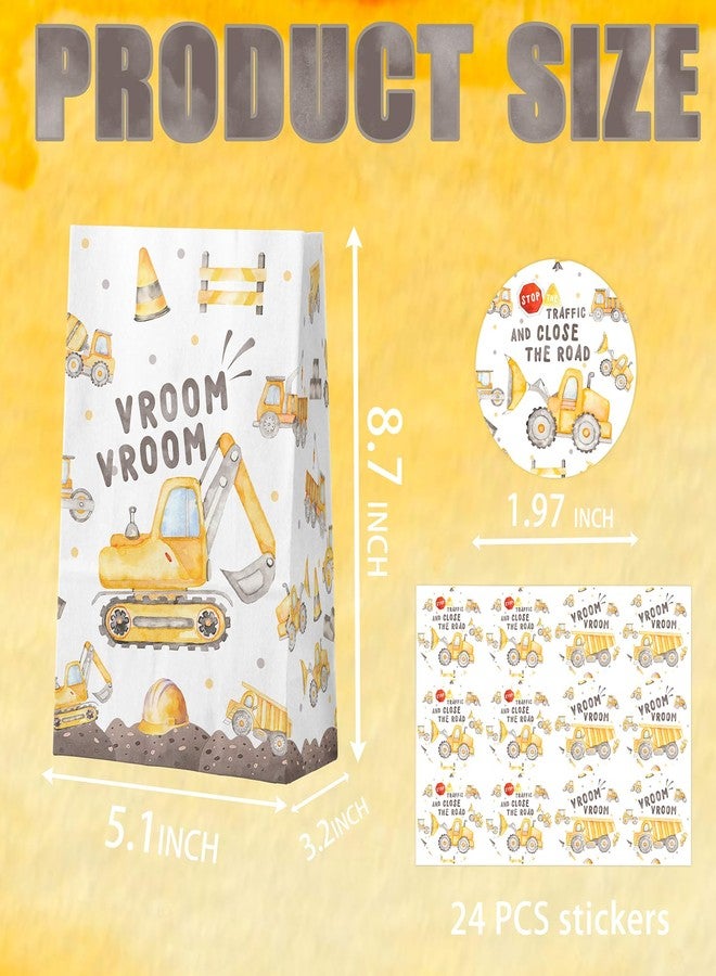 Celee 24-Pack Construction Goodie Bags with Stickers - Ideal for Kids' Birthdays, Baby Showers, and Construction Themed Parties - Image 2
